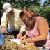 Mike and Kim labeling mushrooms 